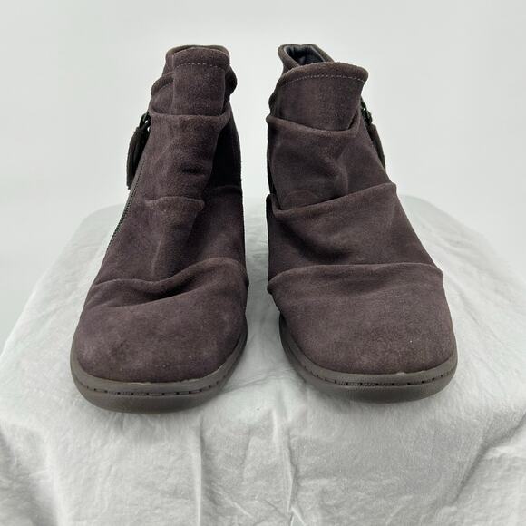 Vintage y2k Women's Taupe Brown Skechers +3 Hidden Wedge Ankle Boots 6.5M 48090 - Picture 2 of 9